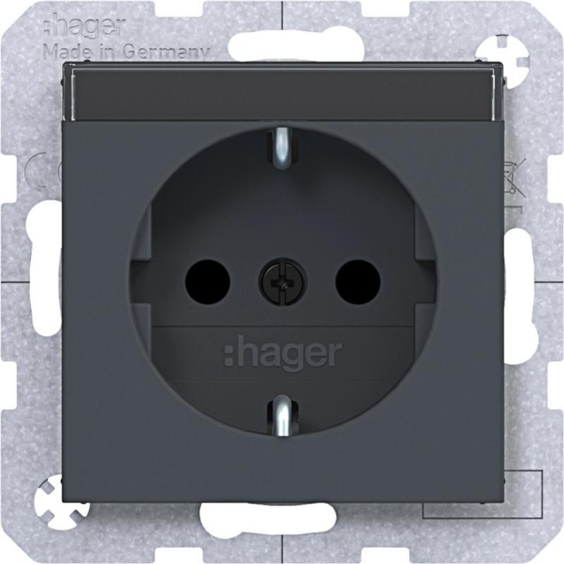 Hager SD SCHUKO BF erh. BS Ax/Cx ant matt lack