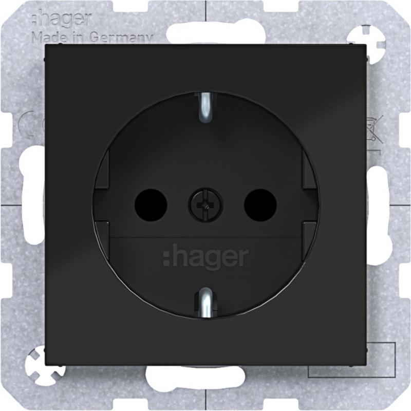 Hager Std. SCHUKO erh. BS SLKL Ax/Cx sw gl