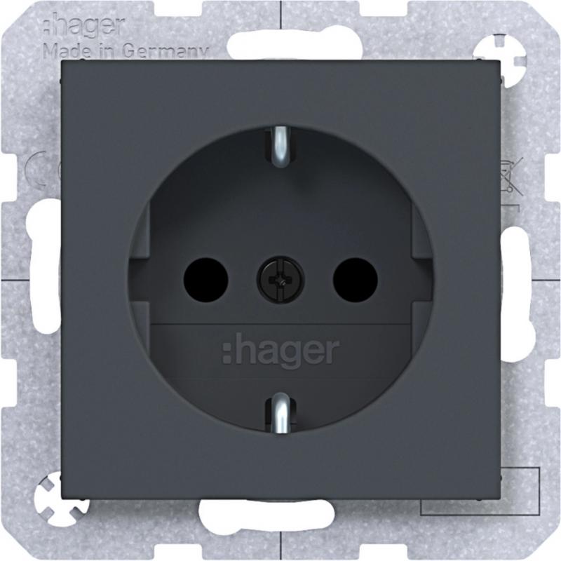 Hager SD SCHUKO erh. BS SLKL Ax/Cx ant mt lack