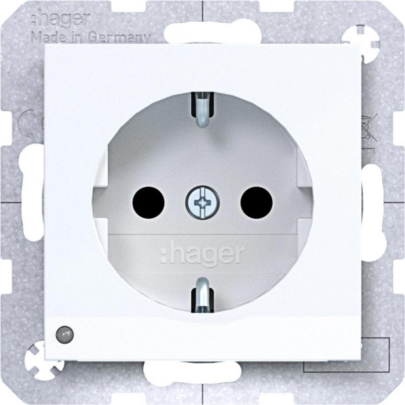 Hager SD SCHUKO O.-Licht EHBS Ax/Cx liweiß gl