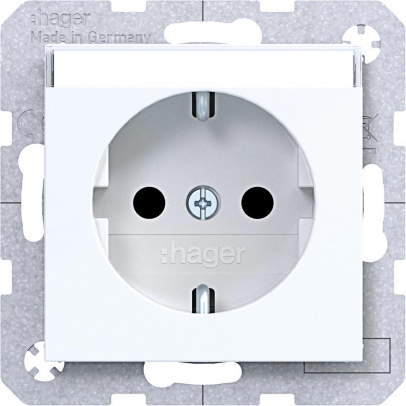 Hager SD SCHUKO BF erh. BS Ax/Cx lichtweiß gl