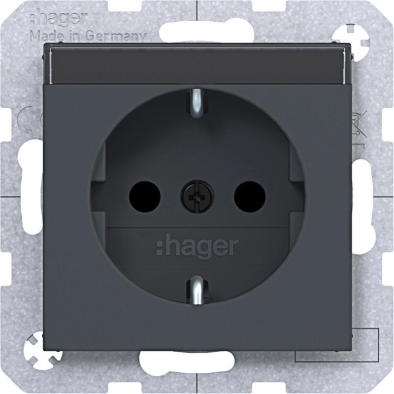 Hager SD SCHUKO BF erh. BS Ax/Cx ant matt lack