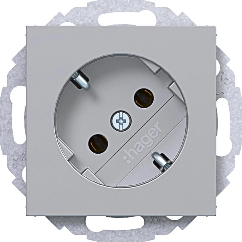 Hager Std. SCHUKO 45° SK Ax/Cx titan met lack