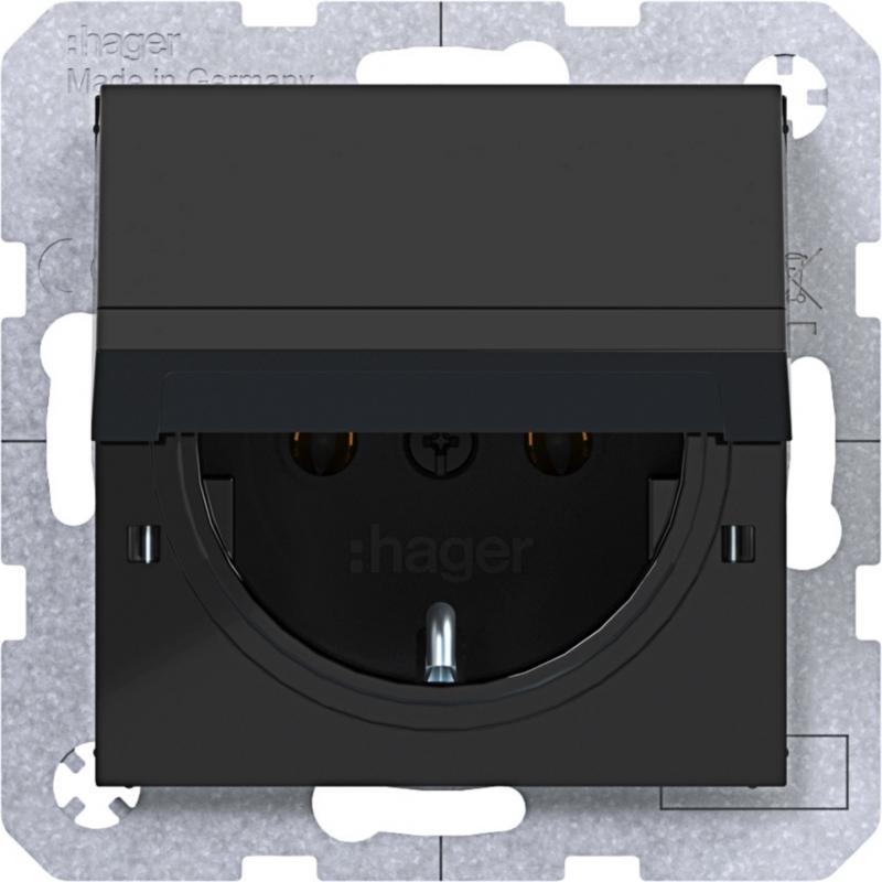 Hager SD SCHUKO KLD arret. SK Ax/Cx sw gl