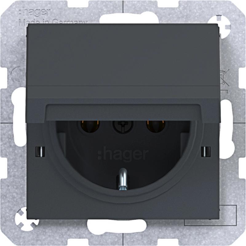 Hager SD SCHUKO KLD arret. Ax/Cx ant matt lack