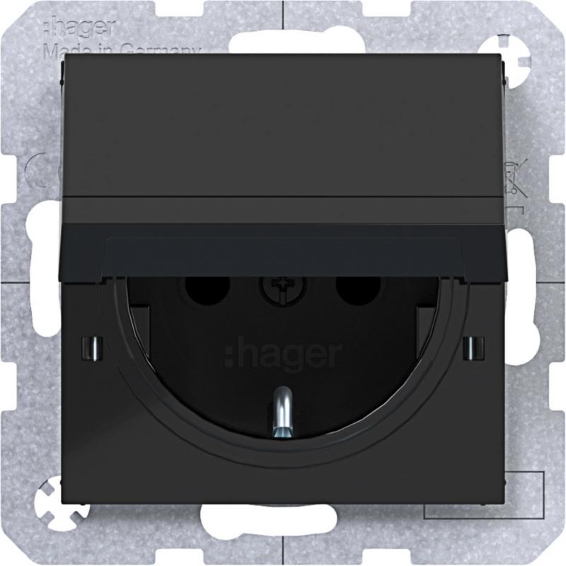Hager SD SCHUKO KLD EHBS Ax/Cx nachtschwarz gl