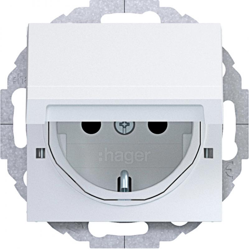 Hager Std. SCHUKO KLD EHBS Ax/Cx lichtweiß mt