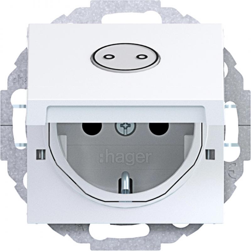 Hager SD SCHUKO KLD Symb. EHBS Ax/Cx liweiß gl