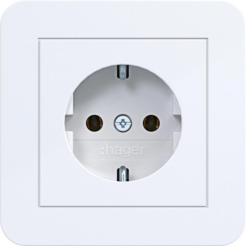 Hager Std. SCHUKO Abd.pl. St.-kl. C1 liweiß gl