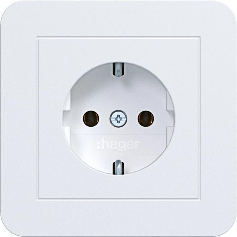 Hager Std. SCHUKO Abd.pl. St.-kl. C1 liweiß mt