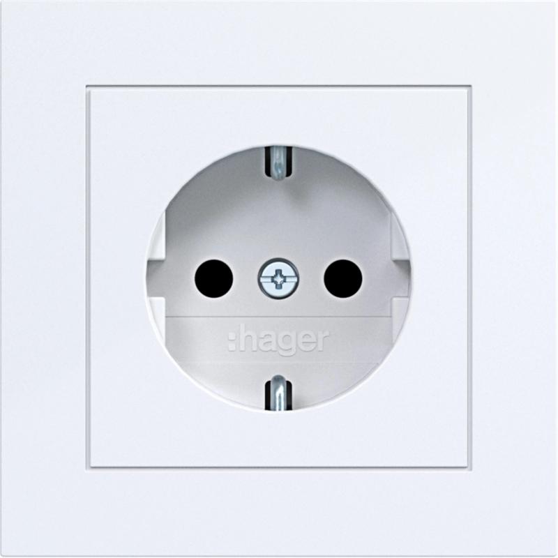 Hager Std. SCHUKO ADP erh. BS SK A.1 liweiß gl