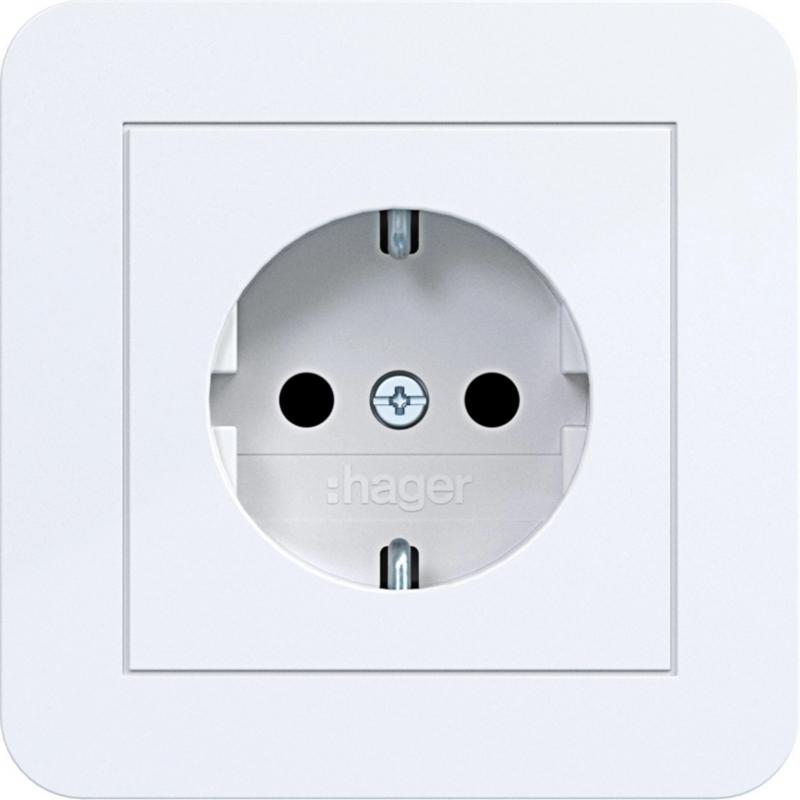 Hager Std. SCHUKO ADP erh. BS SK C1 liweiß gl