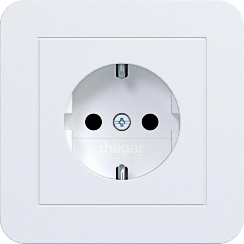 Hager Std. SCHUKO ADP erh. BS SK C1 liweiß mt