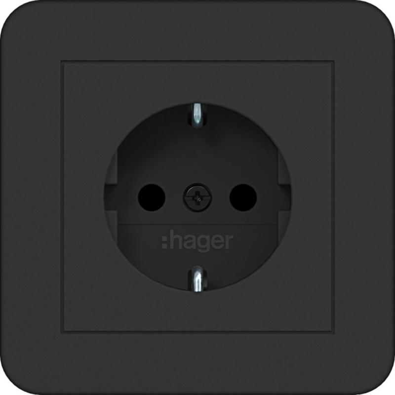 Hager Std. SCHUKO ADP erh. BS SK C1 schwarz mt