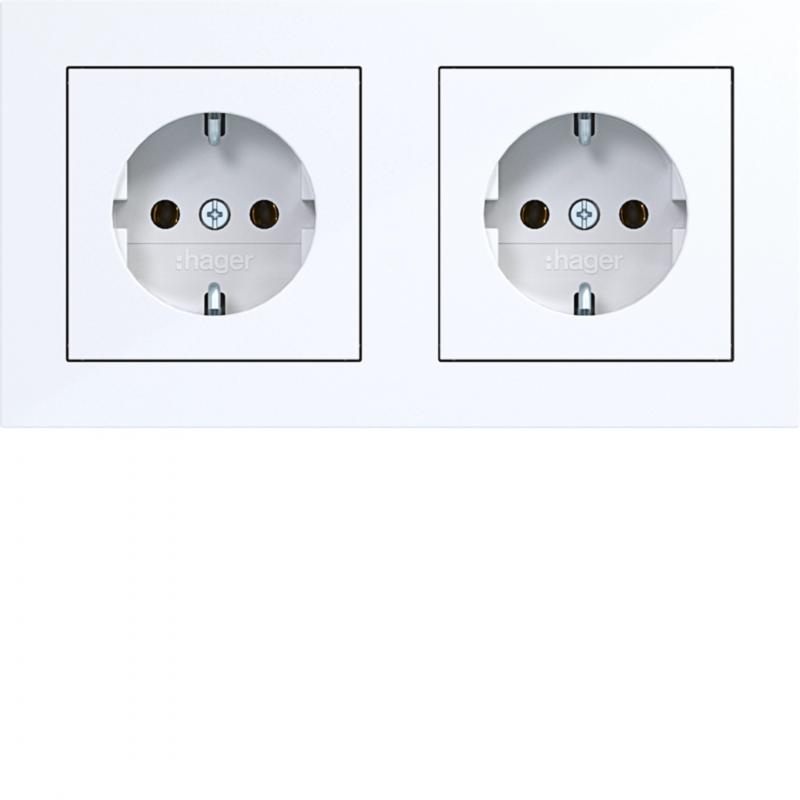 Hager SD SCHUKO 2f m. RA verdr. A.1 liweiß gl
