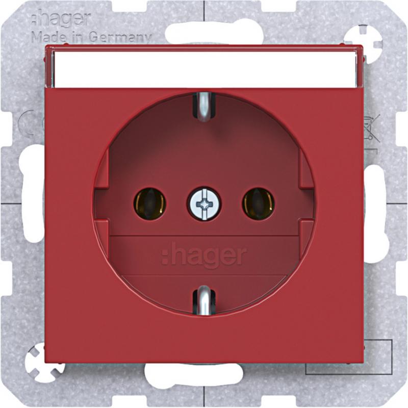 Hager Std. SCHUKO B.feld SK Ax/Cx rot gl