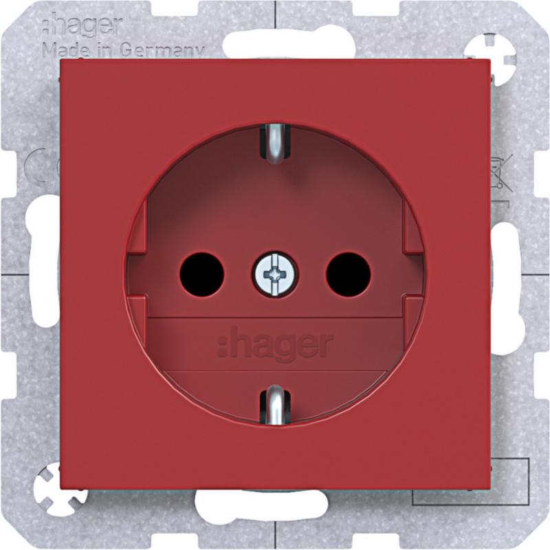 Hager Std. SCHUKO erh. BS SK Ax/Cx rot glänz