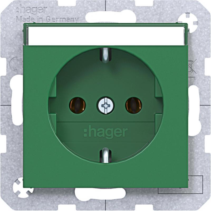 Hager Std. SCHUKO B.feld SK Ax/Cx grün gl