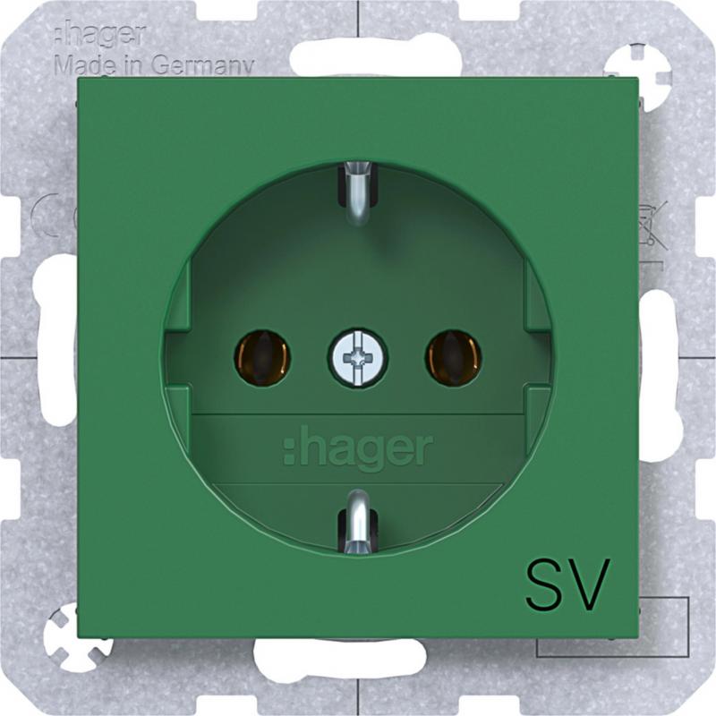 Hager SD SCHUKO Aufdr. "SV" SK Ax/Cx grün gl