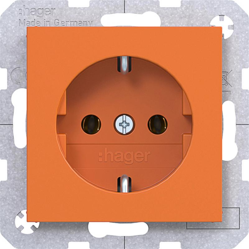 Hager Steckd. SCHUKO Steckkl. Ax/Cx orange gl