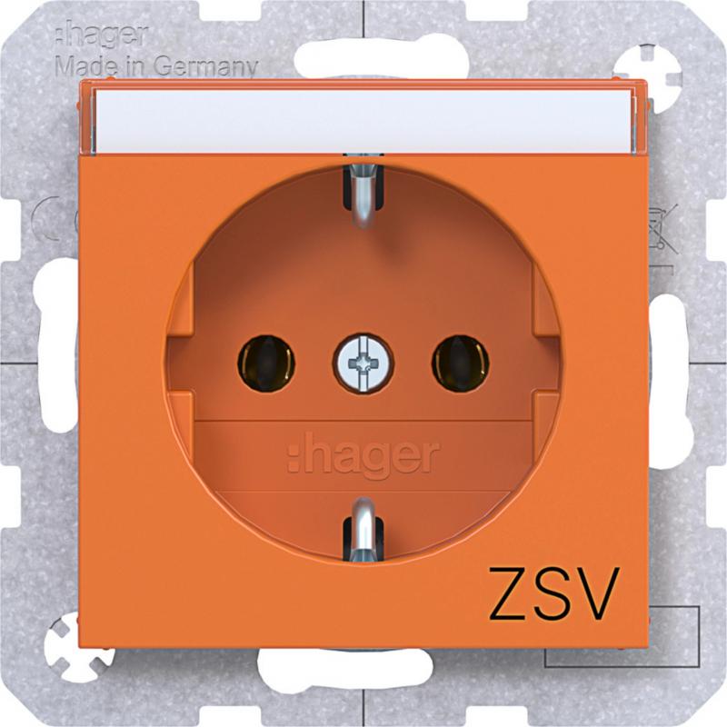 Hager STD SCHUKO "ZSV" BF SKL Ax/Cx orange gl