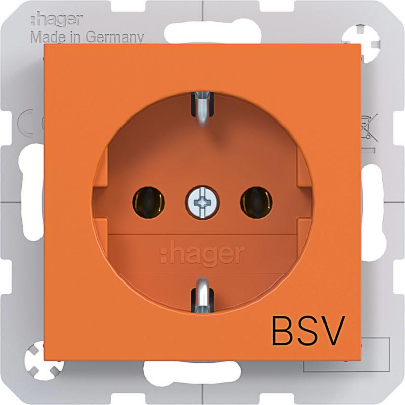 Hager SD SCHUKO Aufdr. "BSV" Ax/Cx orange gl