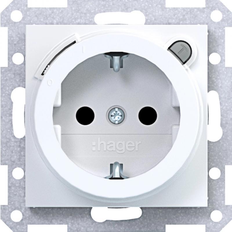 Hager SD SCHUKO FI erh. BS Ax/Cx lichtweiß gl