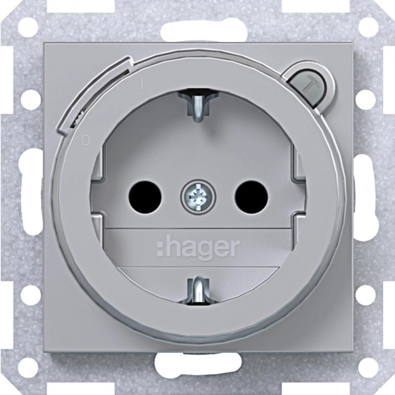 Hager SD SCHUKO FI EHBS Ax/Cx titan met lack