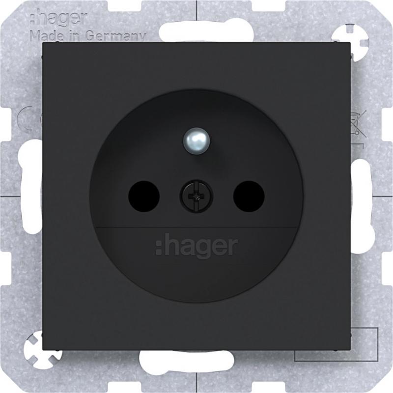 Hager Std. m. Schutzk.st. EHBS Ax/Cx sw matt