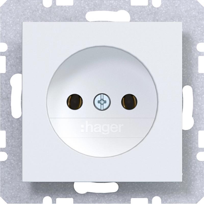 Hager Steckd. o. Schutzk. SK Ax/Cx liweiß matt