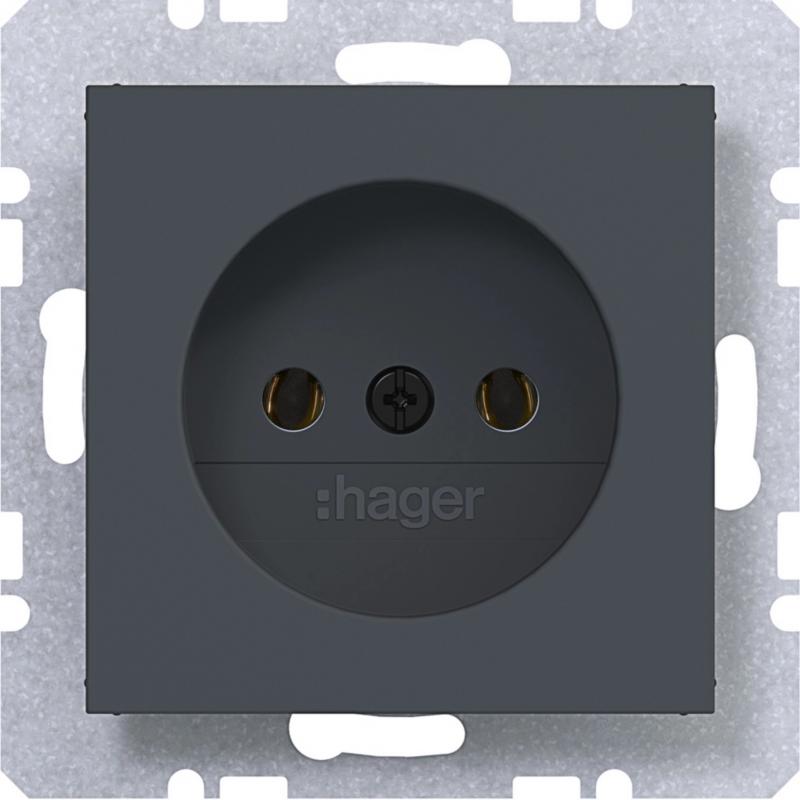 Hager Steckd. o. Schutzk. SK Ax/Cx ant mt lack