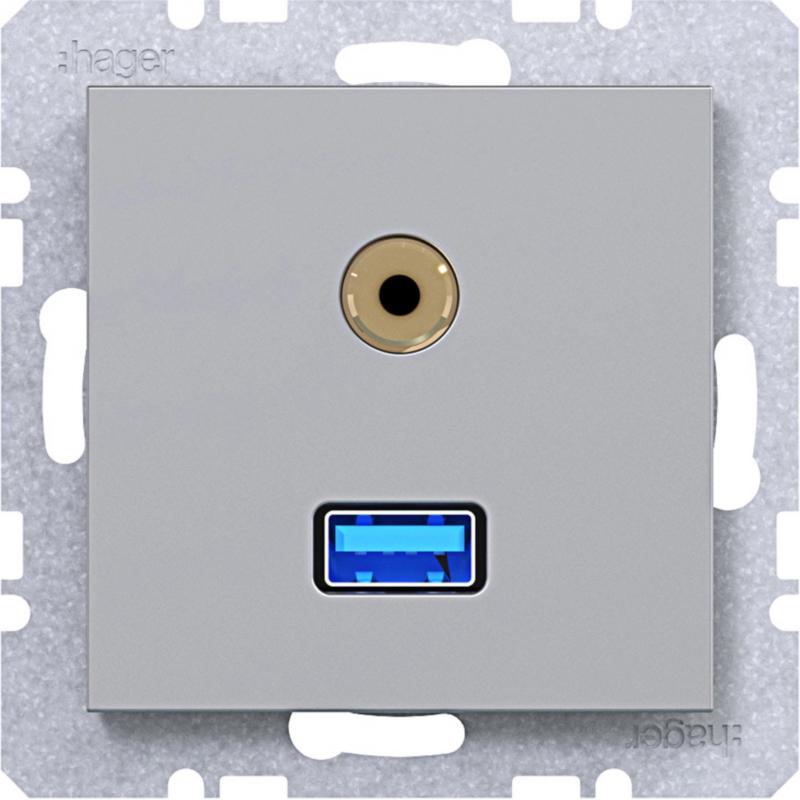 Hager USB/35mm Aud. Std. Ax/Cx titan met lack
