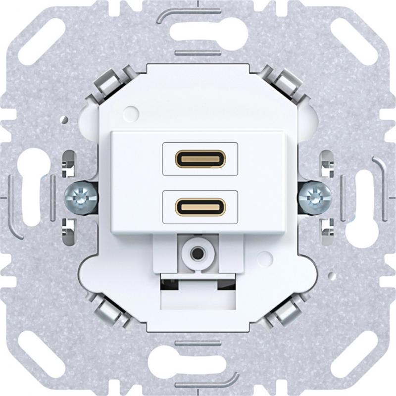 Hager Ladesteckdose USB C 2f PD weiß matt