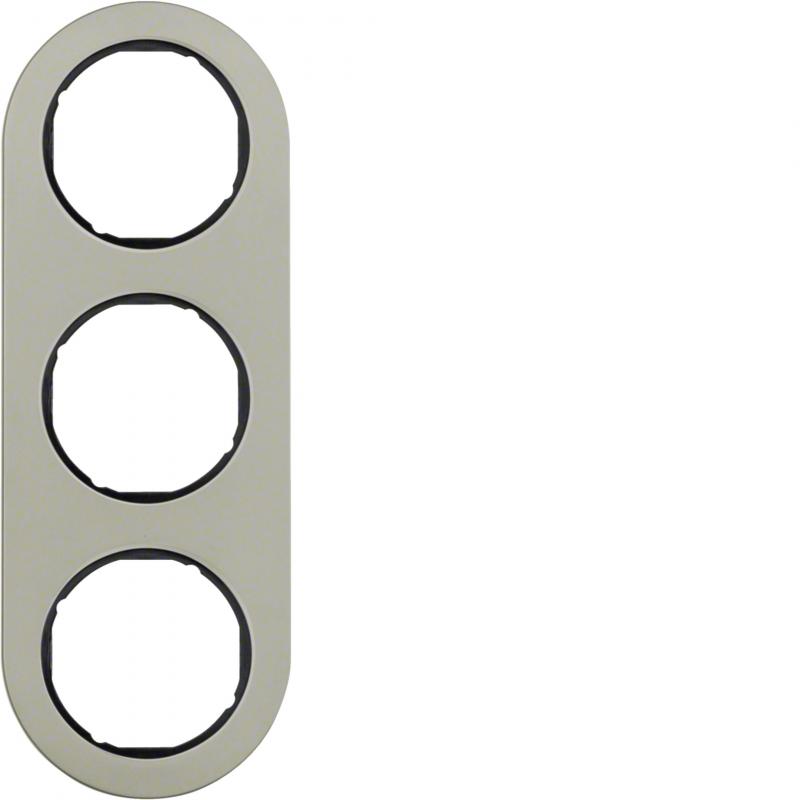 Hager Rahmen 3fach R.Classic E-Stahl schw