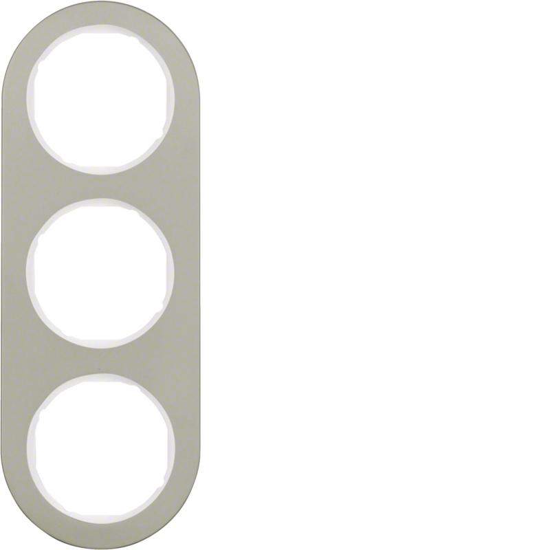 Hager Rahmen 3fach R.Classic E-Stahl pw