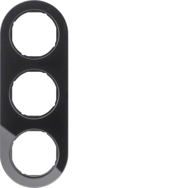 Hager Rahmen 3fach R.Classic Glas schw