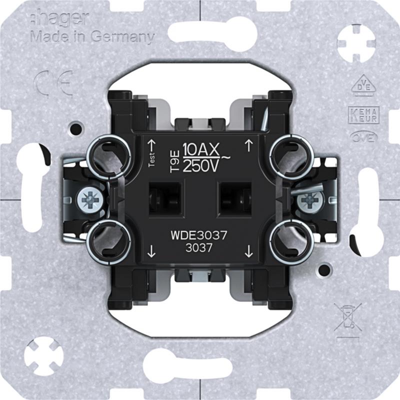 Hager Kreuzschalter, Wippschalter-Einsatz, Unterputz, 10A/250V, IP20