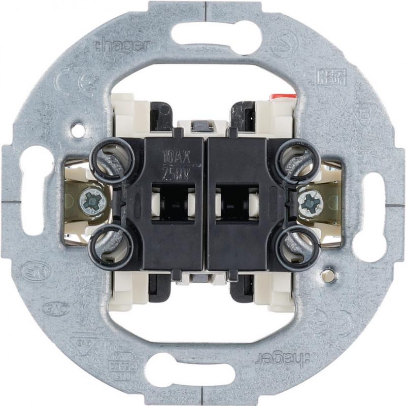 Hager Serienschalter UP r. Tragring  10AX/250V