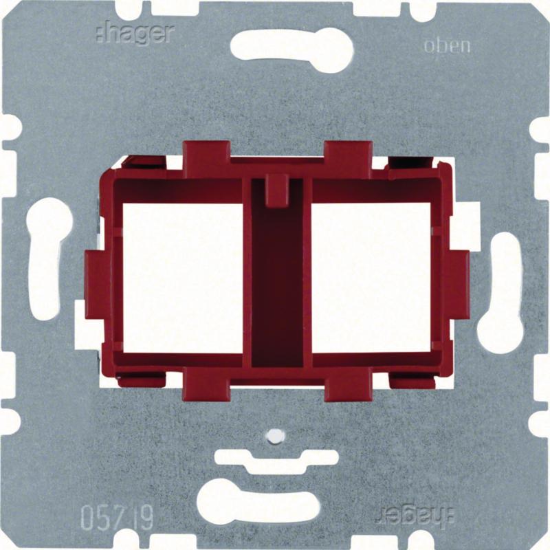 Hager Tragplatte roter Aufnahme 2-fach Modul