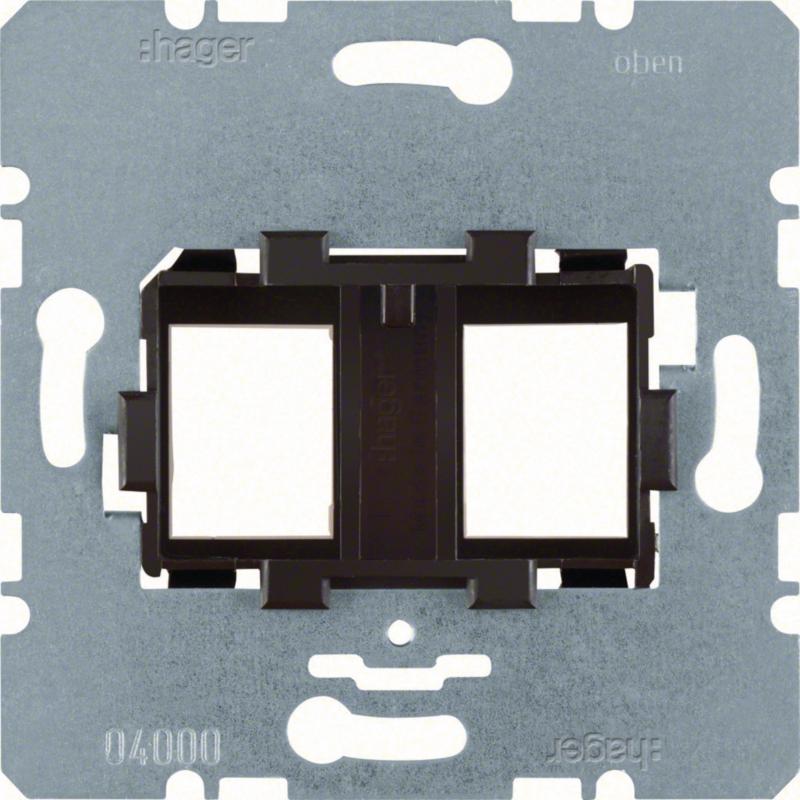 Hager Tragplatte brauner Aufnahme 2-fach Modul