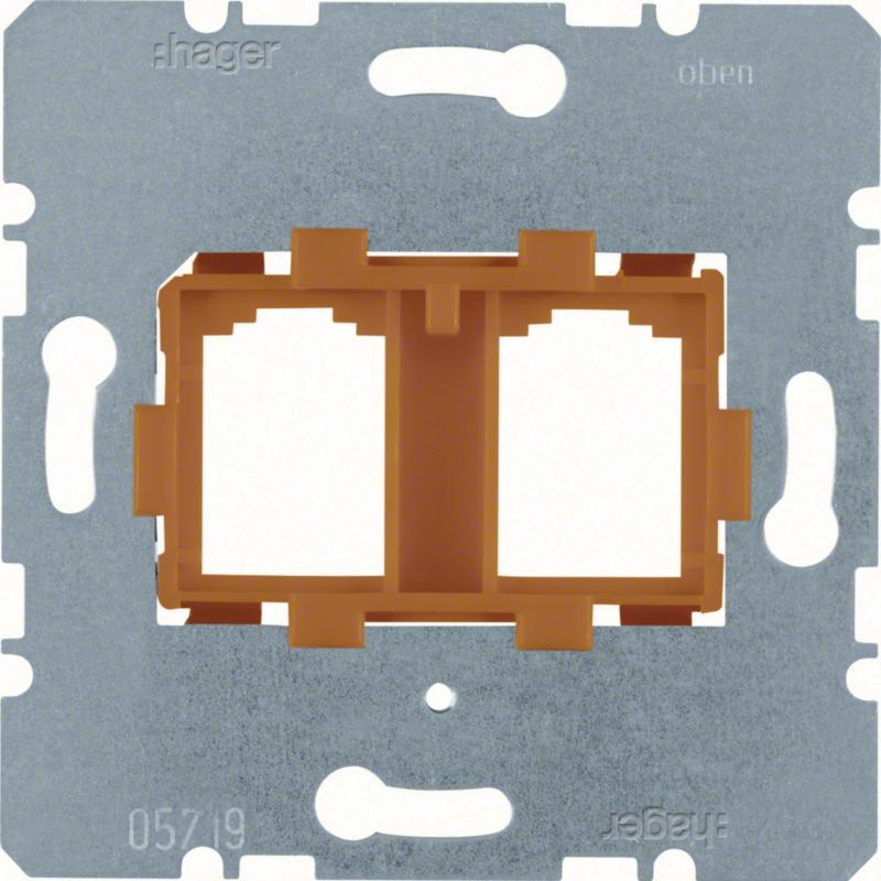 Hager Tragplatte oranger Aufnahme 2-fach Modul