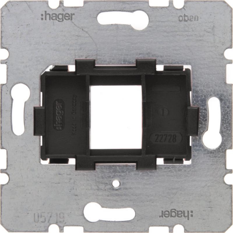 Hager Tragplatte schwarzer Aufnahme 1-f. Modul