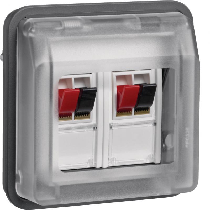 Hager Lautsprecherdosen-Einsatz 2F W.1 grau