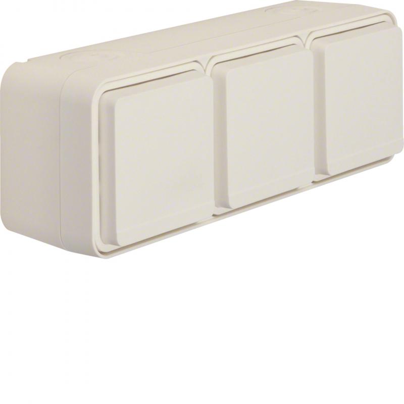 Hager Steckdose SCHUKO 3fach waagerecht W.1 pw