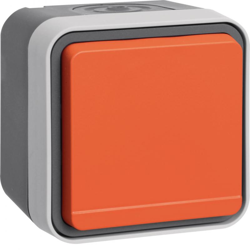 Hager Steckdose SCHUKO Klappd orange W.1 grau