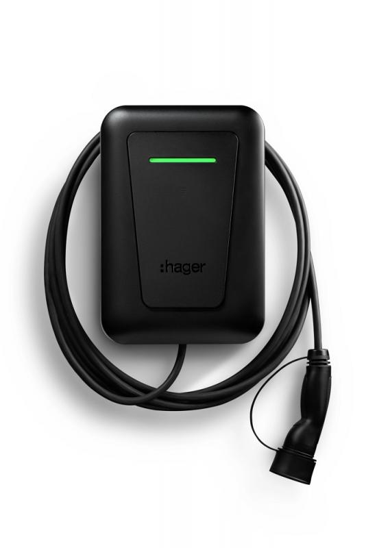 Hager witty one XVR111C 11 kW Wallbox mit Ladekabel Typ 2 6,5 m RFID