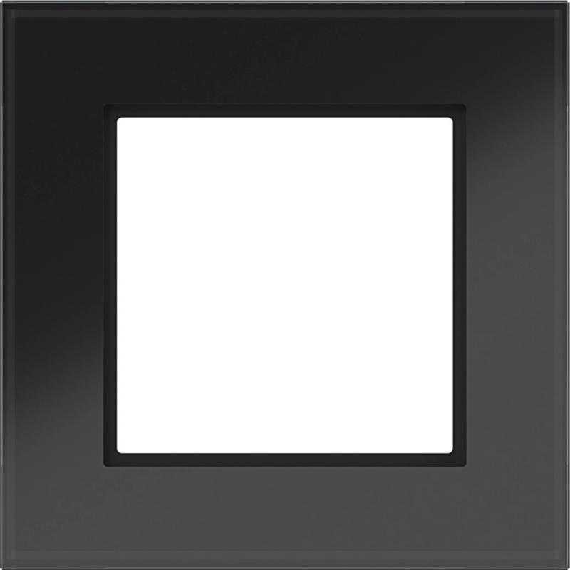 Hager LED-Rahmen 1fach A.8 Glas schwarz gl