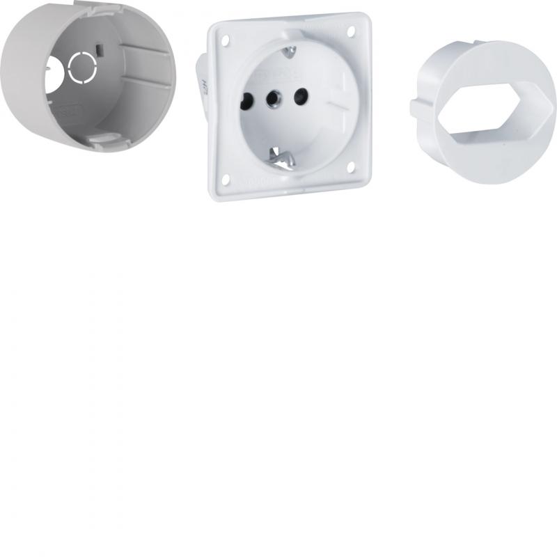 Hager Ausbaupaket,volta,hybrid, Schuko+adapter