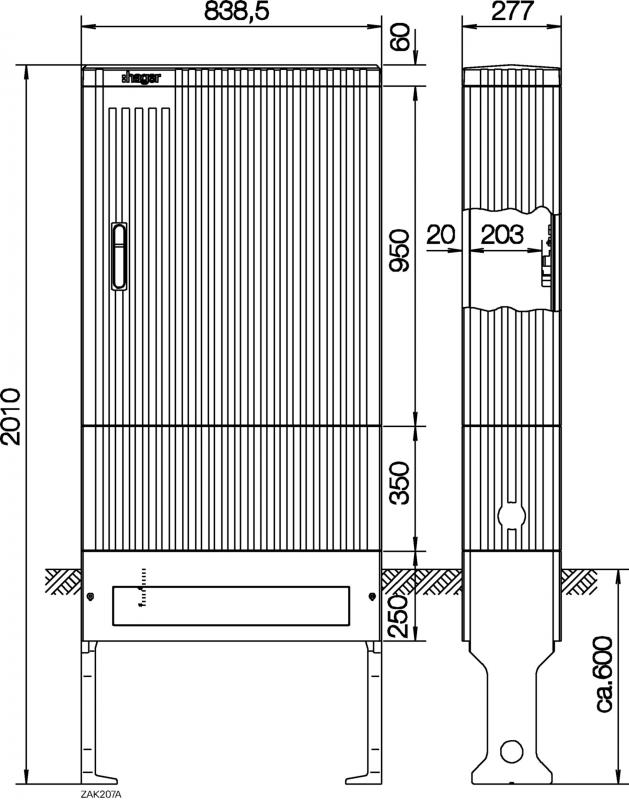 Hager KVS,ZAS,BR207,+SaS4xE-Cu30x6mm