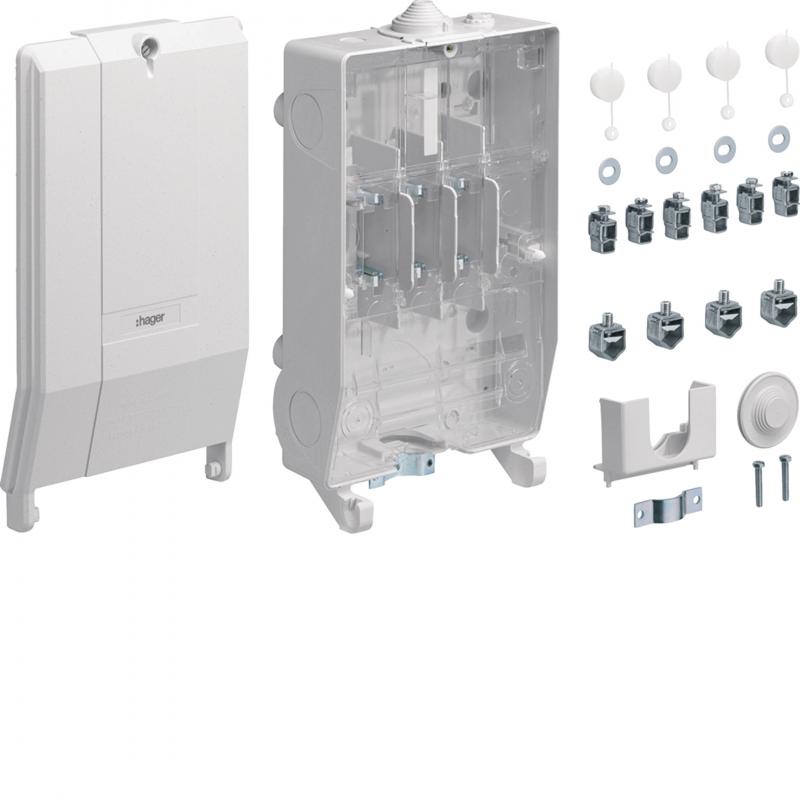 Hager Hausanschlusskasten IP54, KH00, Baureihe K3, 1x3NH00, plombierbar